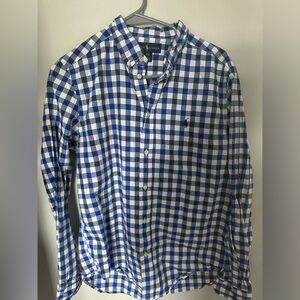Ralph Lauren Blue and White Casual Button Down Shirt
